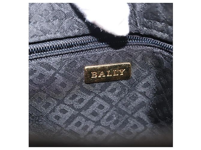 BALLY Bolsa de Ombro de Couro Preta Dourada Auth BA6042 Preto Dourado - vista 16
