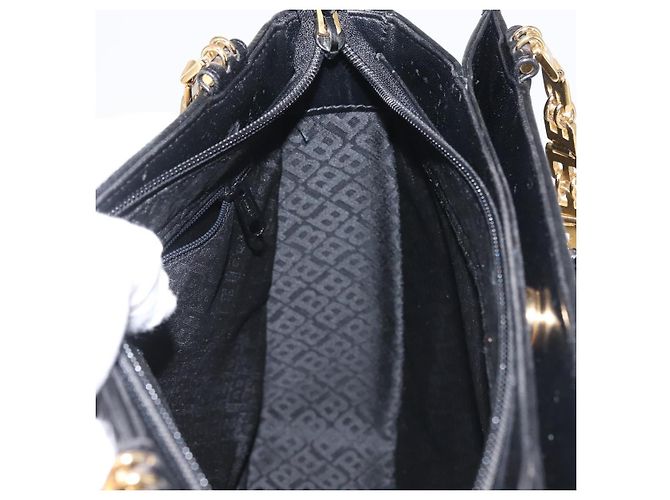 BALLY Bolsa de Ombro de Couro Preta Dourada Auth BA6042 Preto Dourado - vista 18