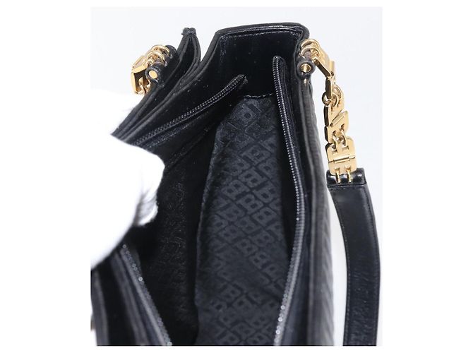 BALLY Bolsa de Ombro de Couro Preta Dourada Auth BA6042 Preto Dourado - vista 19