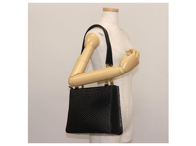 BALLY Bolsa de Ombro de Couro Preta Dourada Auth BA6042 Preto Dourado - vista 23