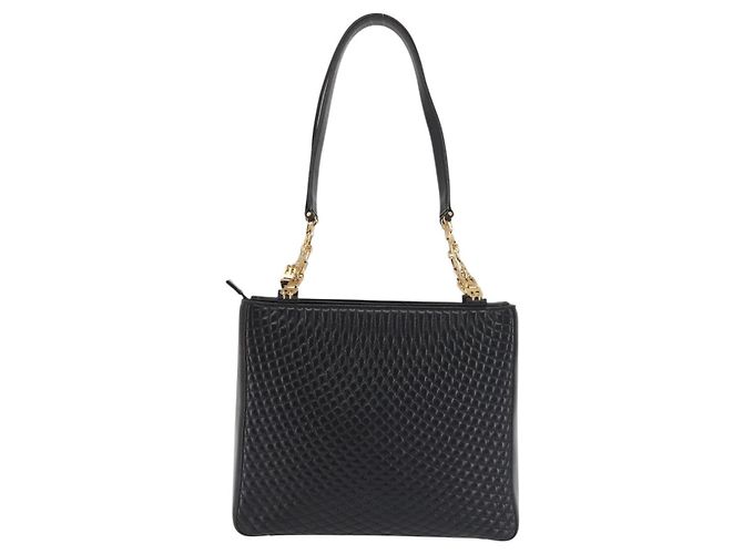 BALLY Bolsa de Ombro de Couro Preta Dourada Auth BA6042 Preto Dourado - vista 3