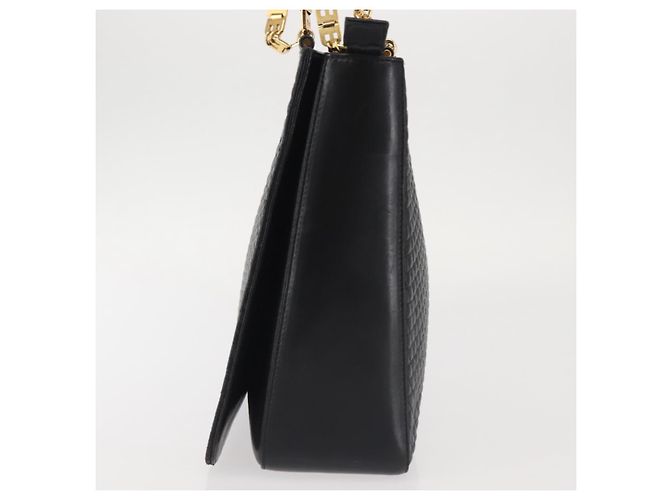 BALLY Bolsa de Ombro de Couro Preta Dourada Auth BA6042 Preto Dourado - vista 4