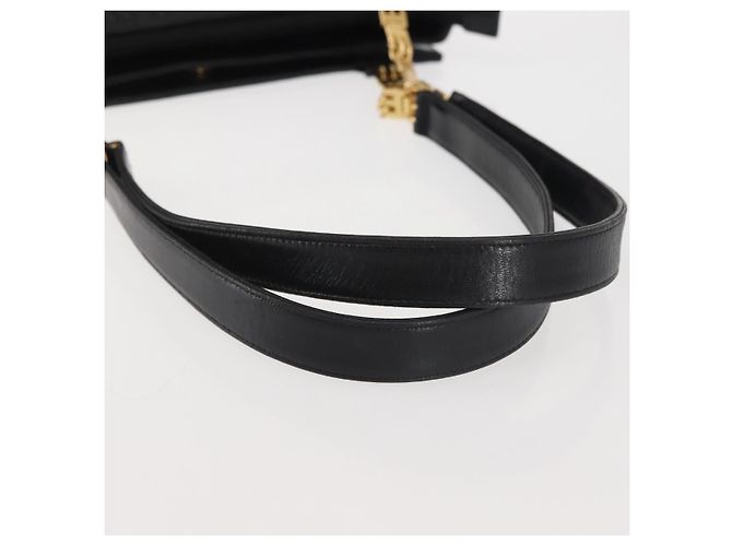 BALLY Bolsa de Ombro de Couro Preta Dourada Auth BA6042 Preto Dourado - vista 7