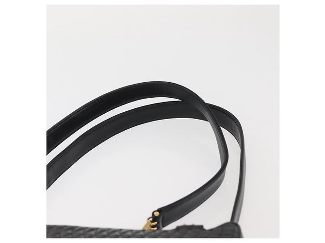 BALLY Bolsa de Ombro de Couro Preta Dourada Auth BA6042 Preto Dourado - vista 8