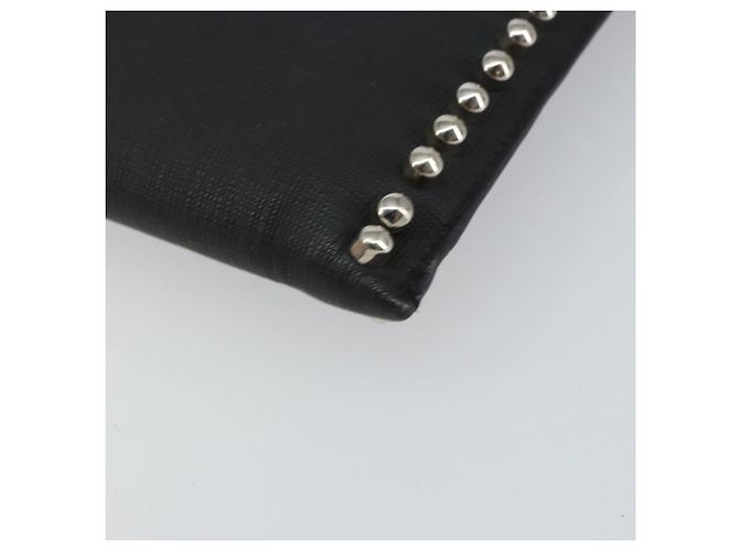 FENDI Borsa Clutch Karl Lagerfeld Pelle Nera Argento Auth BA5613 Nero - vista 10