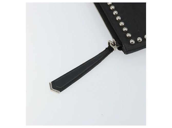 FENDI Borsa Clutch Karl Lagerfeld Pelle Nera Argento Auth BA5613 Nero - vista 12