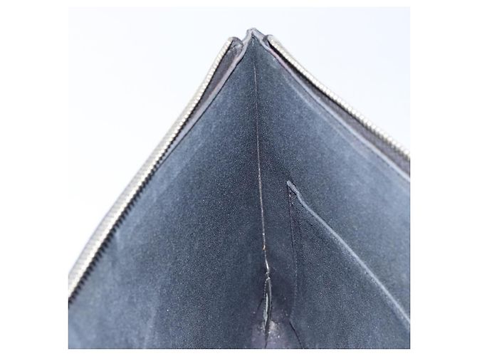 FENDI Borsa Clutch Karl Lagerfeld Pelle Nera Argento Auth BA5613 Nero - vista 17