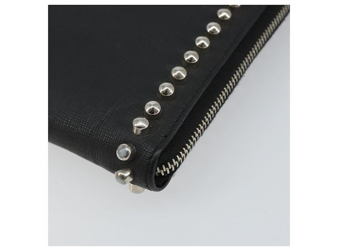 FENDI Borsa Clutch Karl Lagerfeld Pelle Nera Argento Auth BA5613 Nero - vista 8