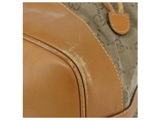 Borsa a Spalla GG Canvas Gucci Beige Oro 001 854 1627 Auth ep10612 D'oro - vista 10