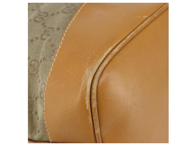 Borsa a Spalla GG Canvas Gucci Beige Oro 001 854 1627 Auth ep10612 D'oro - vista 11