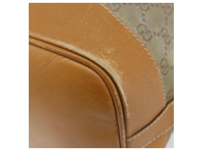 Borsa a Spalla GG Canvas Gucci Beige Oro 001 854 1627 Auth ep10612 D'oro - vista 12