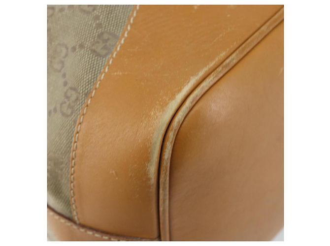 Borsa a Spalla GG Canvas Gucci Beige Oro 001 854 1627 Auth ep10612 D'oro - vista 13