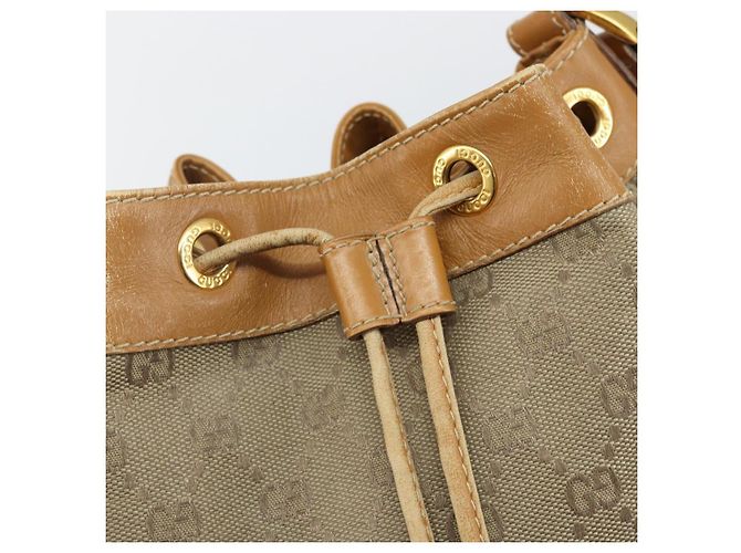 Borsa a Spalla GG Canvas Gucci Beige Oro 001 854 1627 Auth ep10612 D'oro - vista 14