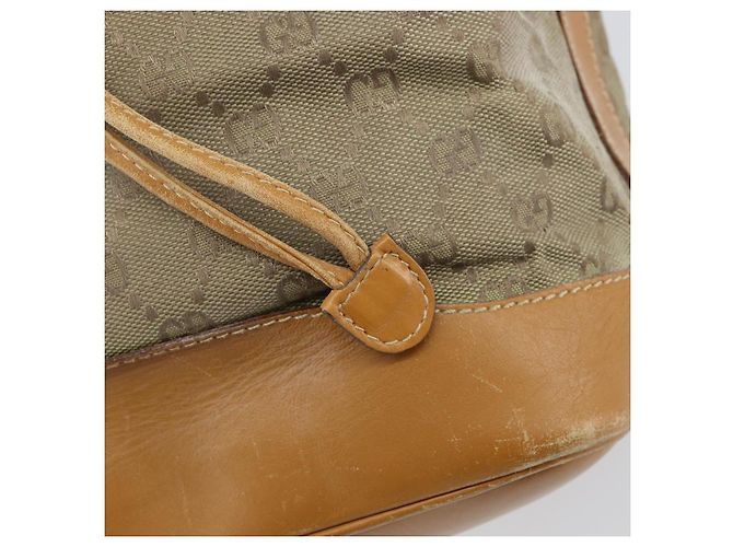 Borsa a Spalla GG Canvas Gucci Beige Oro 001 854 1627 Auth ep10612 D'oro - vista 15