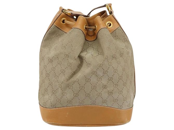 Borsa a Spalla GG Canvas Gucci Beige Oro 001 854 1627 Auth ep10612 D'oro - vista 3