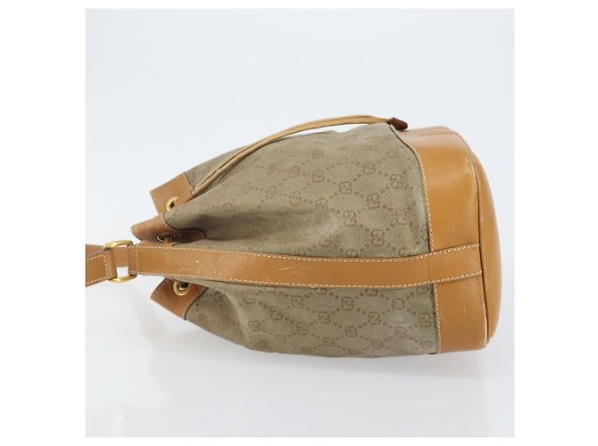 Borsa a Spalla GG Canvas Gucci Beige Oro 001 854 1627 Auth ep10612 D'oro - vista 5