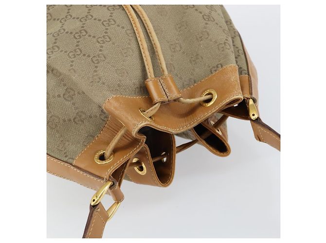 Borsa a Spalla GG Canvas Gucci Beige Oro 001 854 1627 Auth ep10612 D'oro - vista 6