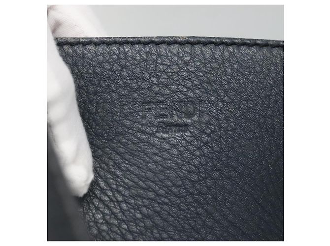 FENDI Borsa shopping All In in pelle blu navy Auth 141928 - vista 15
