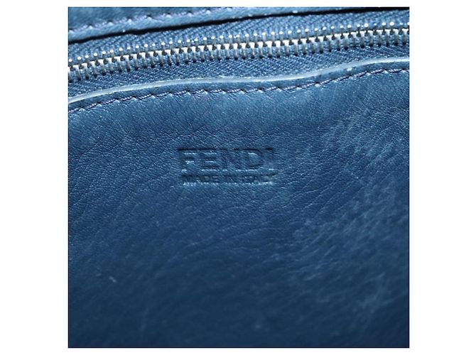 FENDI Borsa shopping All In in pelle blu navy Auth 141928 - vista 16