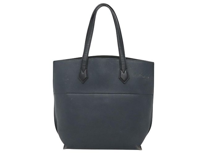 FENDI Borsa shopping All In in pelle blu navy Auth 141928 - vista 3