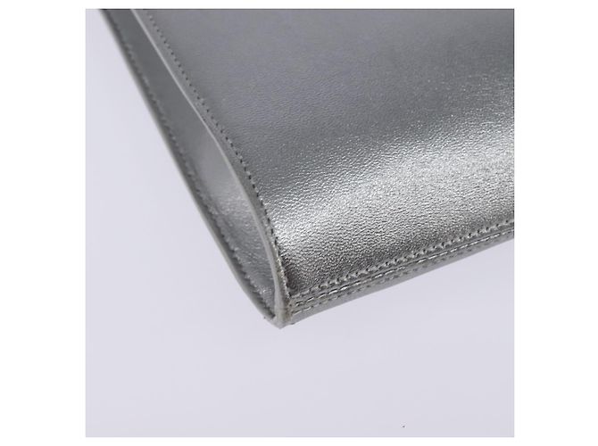 Borsa a Spalla Gancini in Pelle Salvatore Ferragamo Argento Auth bs29440 - vista 12