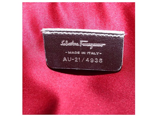 Borsa a Spalla Gancini in Pelle Salvatore Ferragamo Argento Auth bs29440 - vista 14