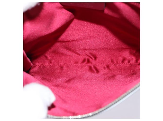 Borsa a Spalla Gancini in Pelle Salvatore Ferragamo Argento Auth bs29440 - vista 15
