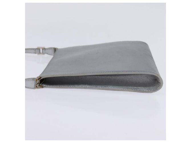 Borsa a Spalla Gancini in Pelle Salvatore Ferragamo Argento Auth bs29440 - vista 4