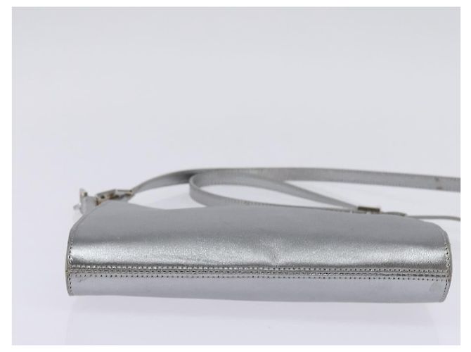 Borsa a Spalla Gancini in Pelle Salvatore Ferragamo Argento Auth bs29440 - vista 9