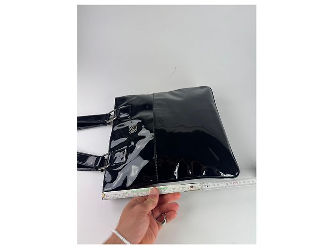 Vintage Patentleder Loewe Madrid Tasche schwarz - Ansicht 10