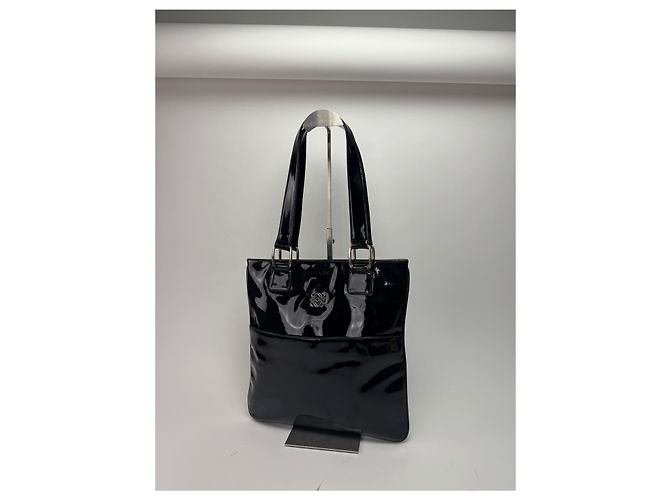 Vintage Patentleder Loewe Madrid Tasche schwarz - Ansicht 2
