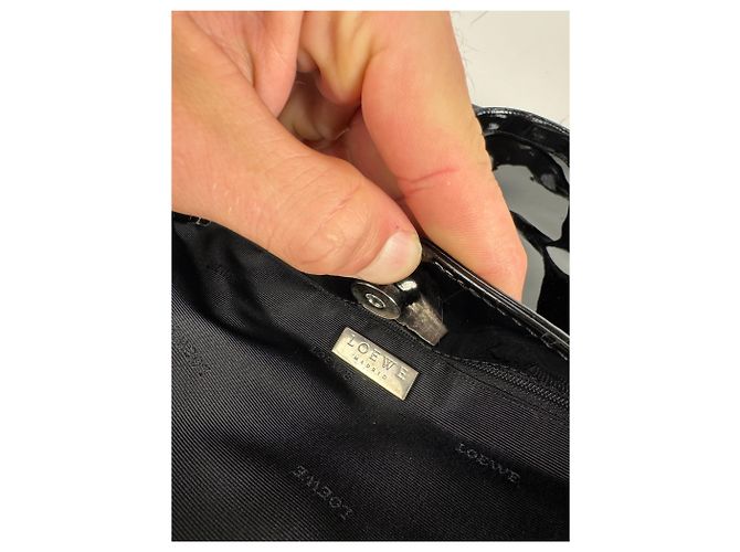 Vintage Patentleder Loewe Madrid Tasche schwarz - Ansicht 4
