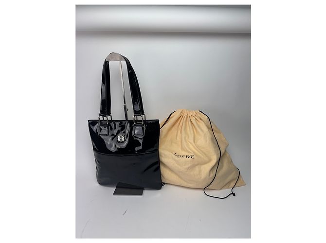 Vintage Patentleder Loewe Madrid Tasche schwarz - Ansicht 6