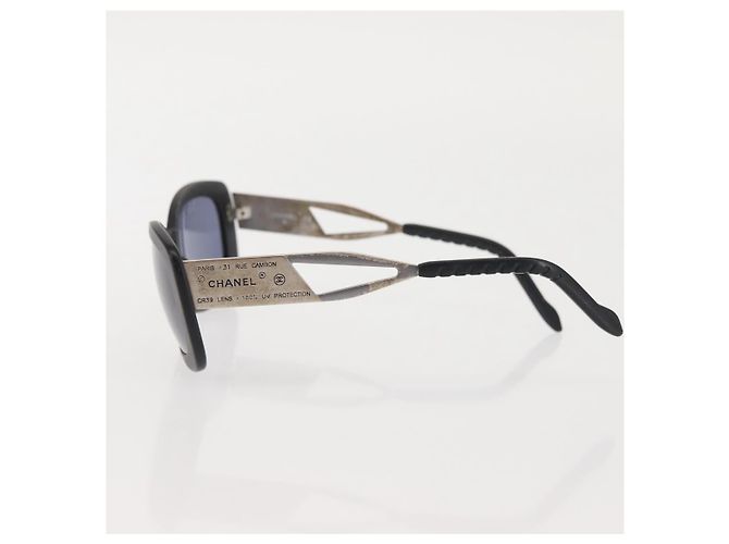 Occhiali da sole CHANEL Plastica Nera CC Auth BA6232 Nero - vista 9