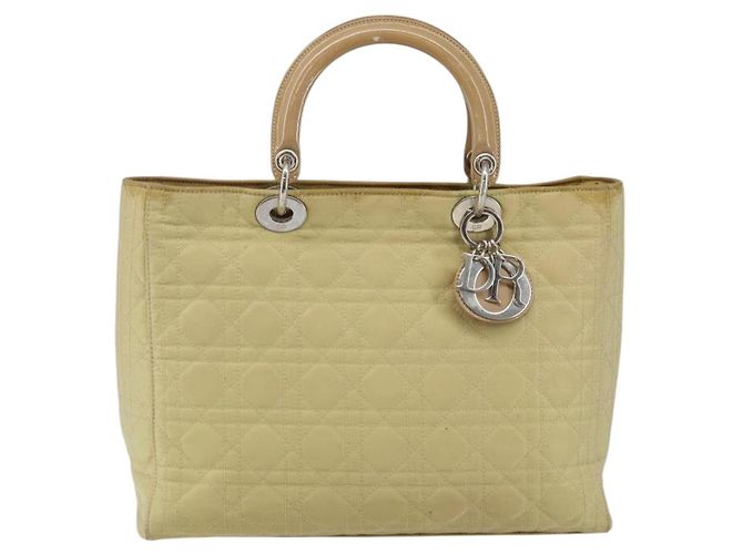 Borsa Canage in nylon beige argento Christian Dior Auth bs29100 - vista 2