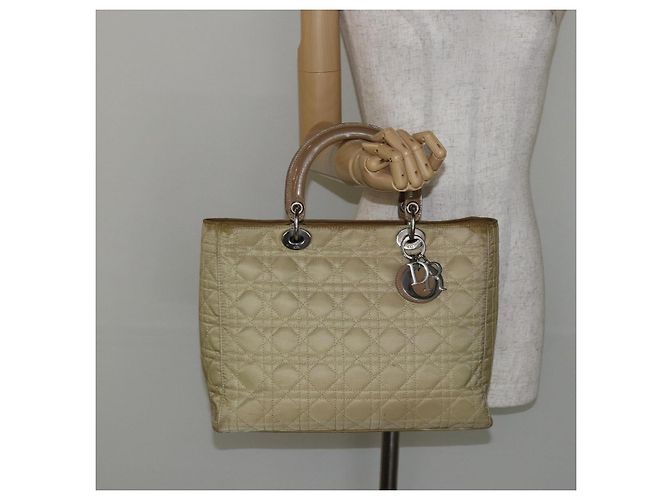 Borsa Canage in nylon beige argento Christian Dior Auth bs29100 - vista 23