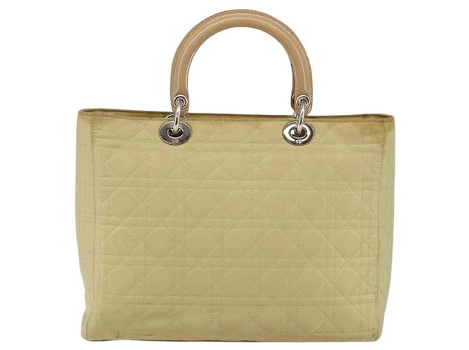 Borsa Canage in nylon beige argento Christian Dior Auth bs29100 - vista 3