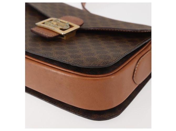Céline CELINE Macadam Canvas Schultertasche aus PVC-Leder Braun Gold Auth bs29090 Golden - Ansicht 12