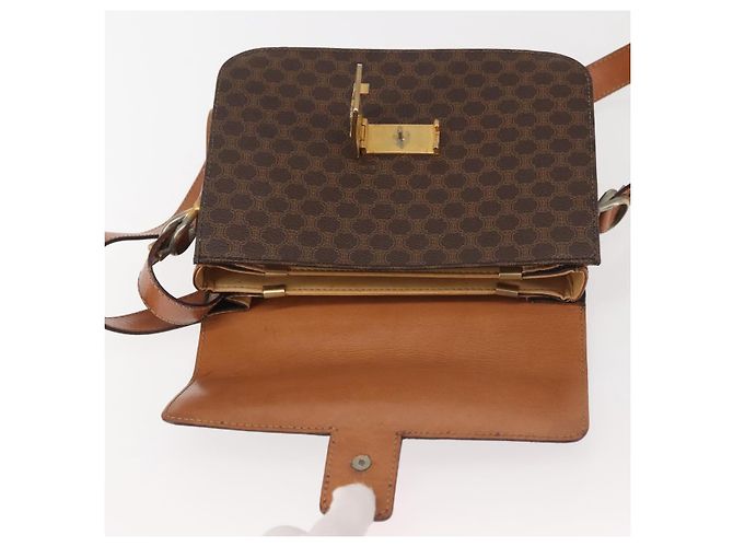 Céline CELINE Macadam Canvas Schultertasche aus PVC-Leder Braun Gold Auth bs29090 Golden - Ansicht 16