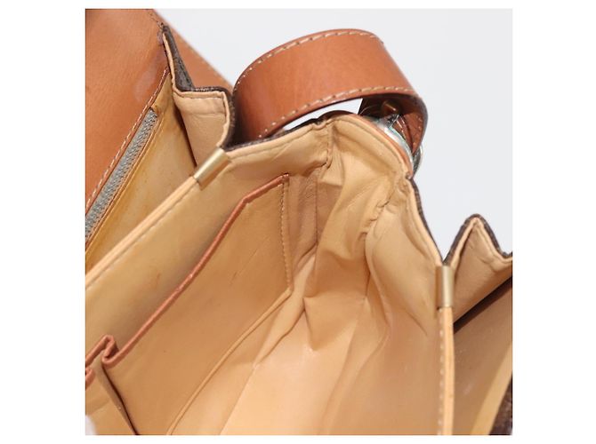 Céline CELINE Macadam Canvas Schultertasche aus PVC-Leder Braun Gold Auth bs29090 Golden - Ansicht 19