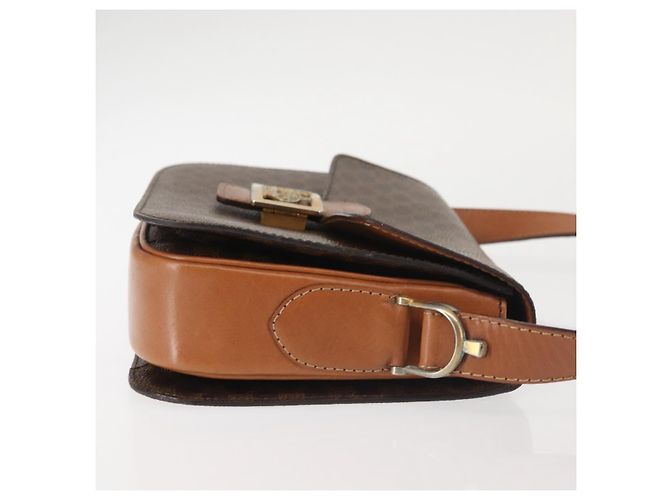 Céline CELINE Macadam Canvas Schultertasche aus PVC-Leder Braun Gold Auth bs29090 Golden - Ansicht 4