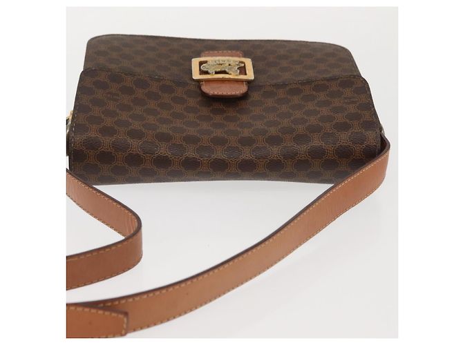 Céline CELINE Macadam Canvas Schultertasche aus PVC-Leder Braun Gold Auth bs29090 Golden - Ansicht 7