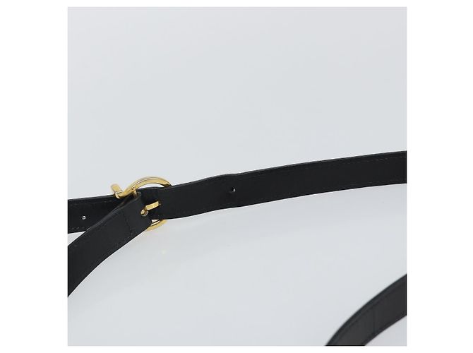 Borsa a Spalla Gancini in Pelle Nera e Oro Salvatore Ferragamo Auth bs29116 Nero D'oro - vista 8