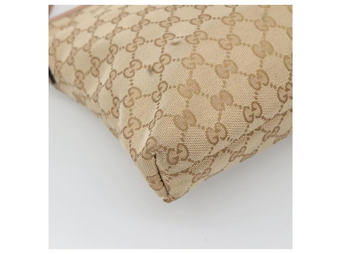 Borsa a Spalla GG Canvas Gucci Beige Oro 388924 Auth 141915 D'oro - vista 11