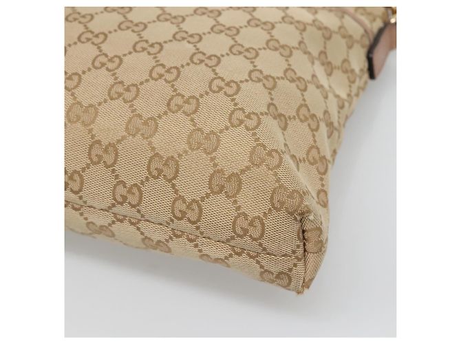 Borsa a Spalla GG Canvas Gucci Beige Oro 388924 Auth 141915 D'oro - vista 12