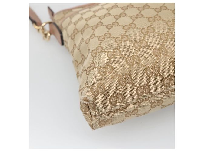 Borsa a Spalla GG Canvas Gucci Beige Oro 388924 Auth 141915 D'oro - vista 13