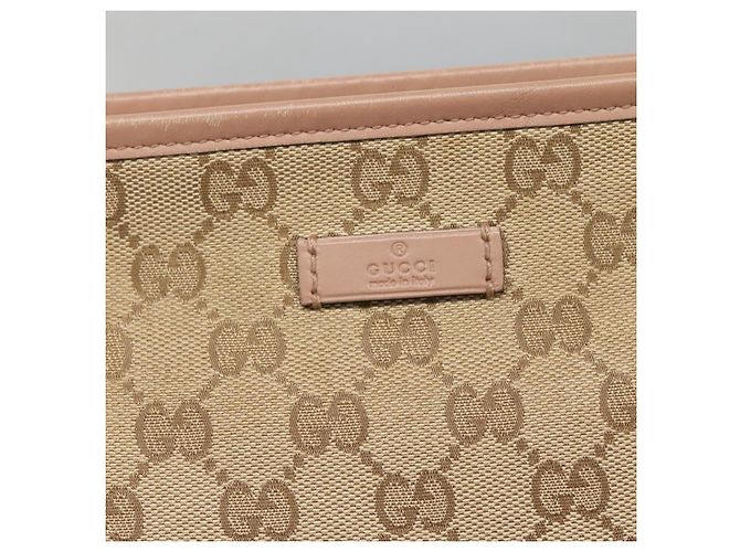 Borsa a Spalla GG Canvas Gucci Beige Oro 388924 Auth 141915 D'oro - vista 14
