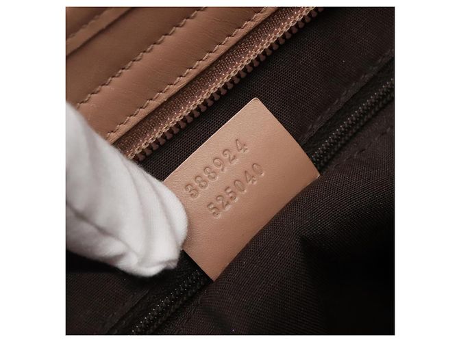 Borsa a Spalla GG Canvas Gucci Beige Oro 388924 Auth 141915 D'oro - vista 22