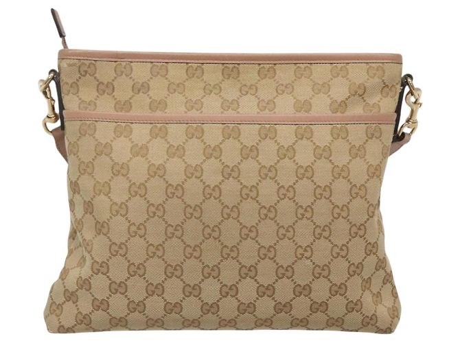 Borsa a Spalla GG Canvas Gucci Beige Oro 388924 Auth 141915 D'oro - vista 3