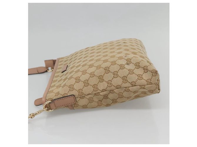 Borsa a Spalla GG Canvas Gucci Beige Oro 388924 Auth 141915 D'oro - vista 4